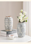 Axyaa Blue and White Porcelain Retro Vase - Chinese Ceramic Home Décor