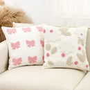 Axyaa Embroidered Bow Flower Sofa Throw Pillowcase Tufted Love Cushion Covers