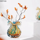 Axyaa Glass Flower Vase, Hydroponics Plant Pots, Table Decoration, Room Aesthetic Decor