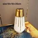 Luxury Gilded Ceramic Vases by Axyaa: Living Room & Porch Decor, Flower Arrangement