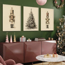 Nutcracker Pastel Christmas Prints by Axyaa - Vintage Canvas Wall Art