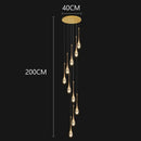 Axyaa Crystal Chandelier Stair Pendant Lamp Living Room Pendant Lights