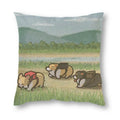 Axyaa Corgi Daily Life Linen Pillow Cover 45*45cm