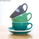 Axya White Rim Ceramic Coffee Cup and Saucer Set - 150ml