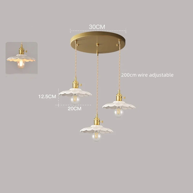 Axyaa White Ceramic LED Pendant Lamp Modern Hanging Light Fixtures