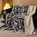 Axyaa Leopard Print Flannel Throw Blanket, Queen Size, Double Plush Comforter