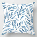 Axyaa Blue Geometric Marble Pillow Cover - Decorative Throw Cushion Case