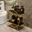 Axyaa Gold Makeup & Cosmetics Organizer Tray - 2 Tier Display Rack