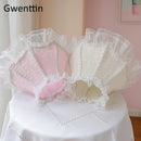 Axyaa Pink Lace Fabric Table Lamp LED for Bedroom Princess Home Decor