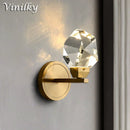 Axyaa Crystal LED Wall Sconce - Copper Indoor Lighting Fixture