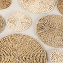 Axyaa Corn Fur Round Coaster Set for Drinks, Coffee, Tea - Woven Table Mat & Pot Insulation Pad