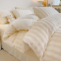 Axyaa Winter Bubble Plush Rabbit Velvet 4-Piece Bed Sheet Set
