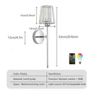 Axyaa Rechargeable LED Crystal Wall Sconce for Bedroom - Home Lighting