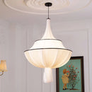 Vintage Cloth Pendant Lights for French Living Room, Bedroom Chandelier by Axyaa