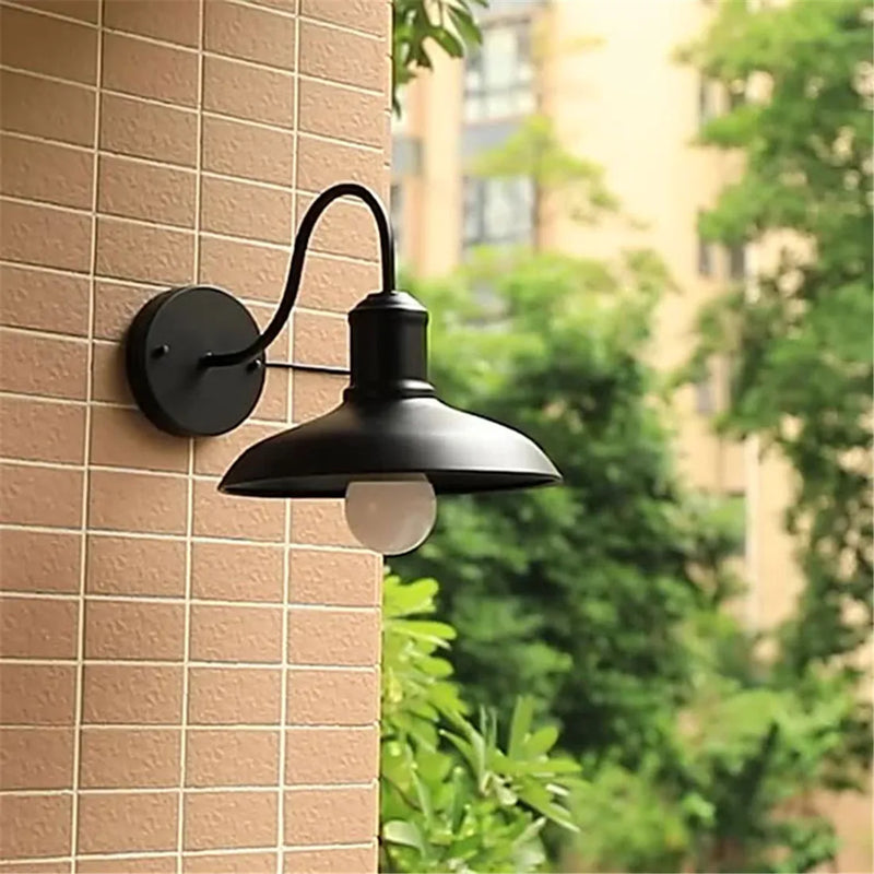 Rustic Black Gooseneck Outdoor Barn Light by Axyaa