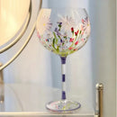 Axyaa Large Crystal Glass Hand-Painted Floral Goblet Red Wine Glass - Chinese Antique Style