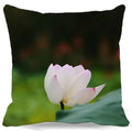 Pink White Lotus Pattern Square Cushion Cover 45X45CM by Axyaa