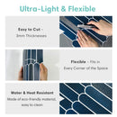 Axyaa Fish Scale Tile Sticker: Self-adhesive Backsplash 30x30cm, Kitchen Bathroom Waterproof
