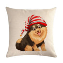 Axyaa Dog Linen Pillowcase for Sofa and Bedroom Décor