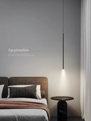 Axyaa LED Pendant Lights: Modern Minimalist Longer Chandeliers for Bedroom, Living Room, Bar