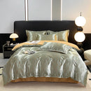 Axyaa High-Count Silky AB Jacquard European Four-Piece Bed Sheet