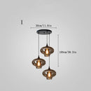 Axyaa Grey Glass Pendant Light for Dining and Bar, Industrial Chandelier