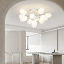Axyaa Nordic White Lily Blossom LED Chandelier for Kitchen Living Room Bedroom