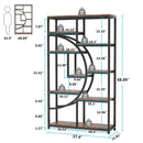 Axyaa 5-Tier Industrial Bookcase Etagere: Freestanding Tall Bookshelves Display Shelf