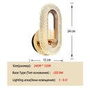 Axyaa Modern Crystal LED Wall Light for Home Decor - Round Oval Indoor Sconce