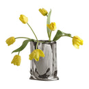 Axyaa Silver Ceramic Plant Vase: Elegant Floral Art Pot for Home & Hotel Decoration