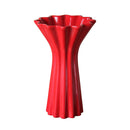 Axyaa Geometric Fold Pattern Ceramic Vase - Red Flower Arrangement and Home Decor Accessory