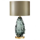 Axyaa Glass Table Lamp White Gold Color Fabric Lampshade Study Living Bedroom Desk Light
