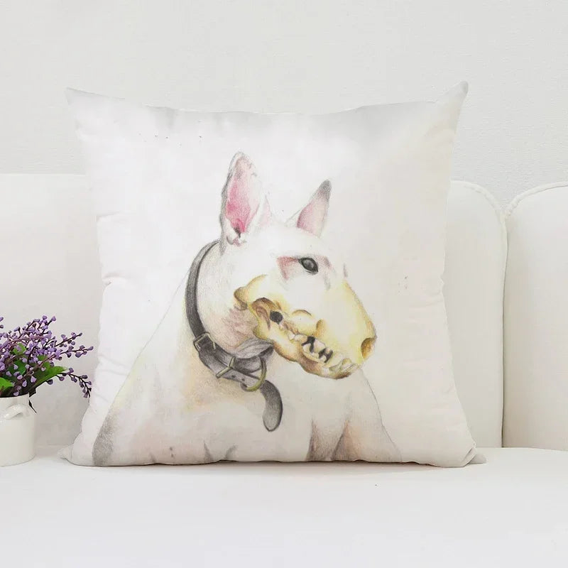 Bull Terrier Art Anime Pillow Cover 40x40 Axyaa Home Decor Throw Pillow