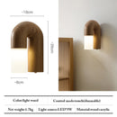 Axyaa Retro Ash Wood Acrylic Table Lamps - Dimmable LED Bedroom Decor