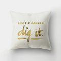 Axyaa Golden Letter Geometric Pillow Case - Elegant Home Decor Choice