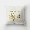 Axyaa Golden Letter Geometric Pillow Case - Elegant Home Decor Choice