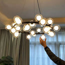 Axyaa Gold Ball Chandelier: Nordic LED Glass Hanging Lamp for Home, Kitchen, Living Room