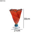 Axyaa High Footed Glass Vase Gradient Hydroponic Flower Vase Bouquet Display Ornament