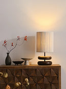 Axya Walnut Wood Bedside Table Lamp – Retro Style for Bedroom & Living Room