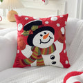 Embroidery Christmas Throw Pillowcase Elk Red Decoration Square Pillowcases by Axyaa