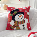Embroidered Christmas Elk Throw Pillow Cover by Axyaa