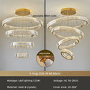 Axyaa Dimmable Crystal Chandelier: Modern LED Pendant Light for Stairs, Luminaria Fixtures