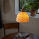 Axyaa Vintage Brass LED Pendant Lamp | Japan Style Hanging Lights | Ceramic Finish