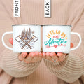 Enamel Mountain Mug with Handle by Axyaa. Best Camping Gift for Outdoor Lovers