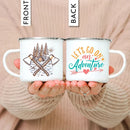Enamel Mountain Mug with Handle by Axyaa. Best Camping Gift for Outdoor Lovers