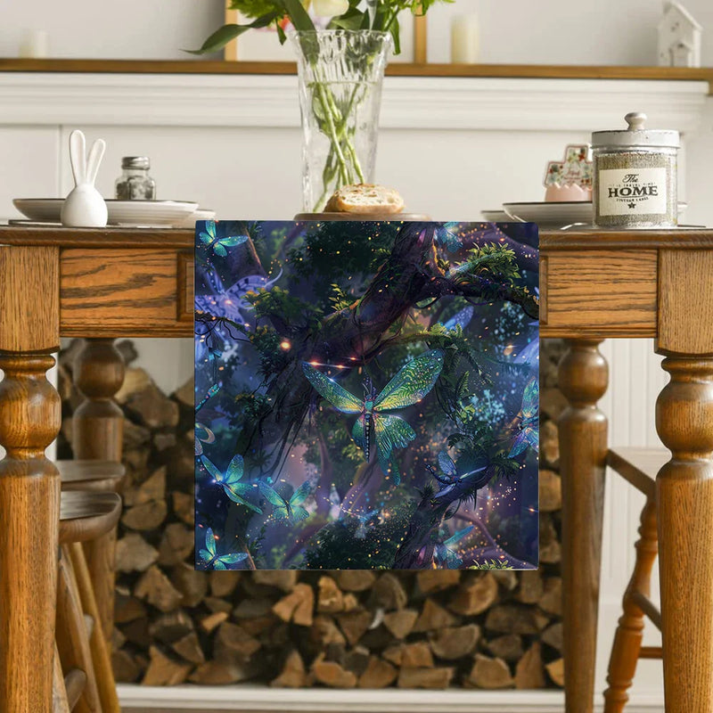 Axyaa Dream Forest Butterfly Table Runner for Farmhouse and Wedding Decor