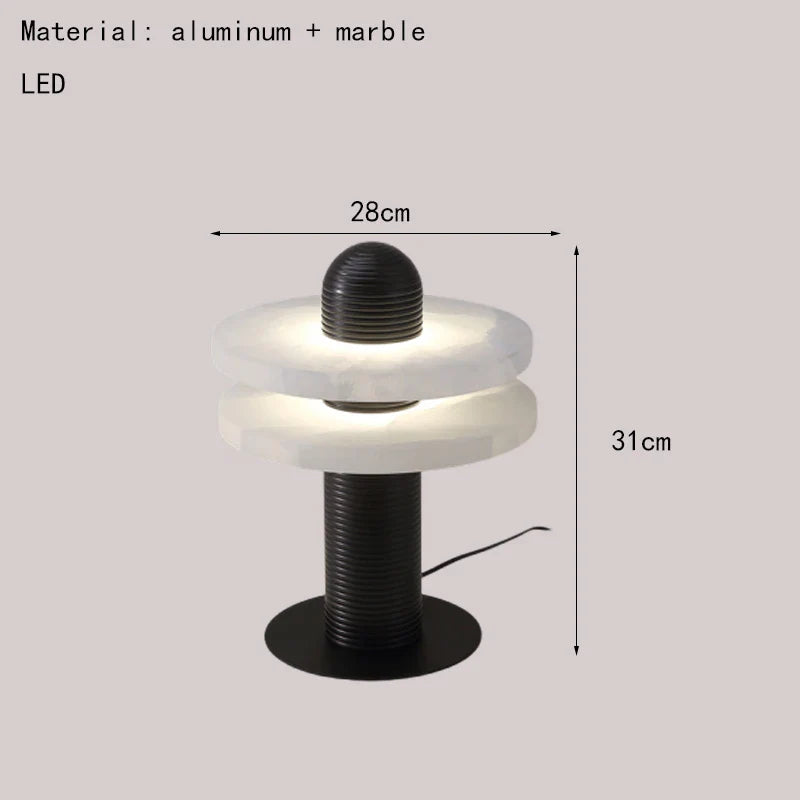 Axyaa Nordic Marble Table Lamp 3000K Gold Black Aluminum Home Art Deco