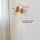 Axyaa Rotatable Walnut Wood Wall Lamps, Adjustable LED Spotlight Sconce Light, Pull Switch Indoor Fixtures
