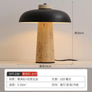 Axyaa Yellow Travertine Table Lamp LED Marble Base Postmodern Mushroom Desk Light