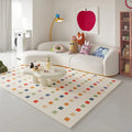 Axyaa Rainbow Dopamine Plush Rug Cream Thick Fluffy Soft Living Room Bedroom Carpet